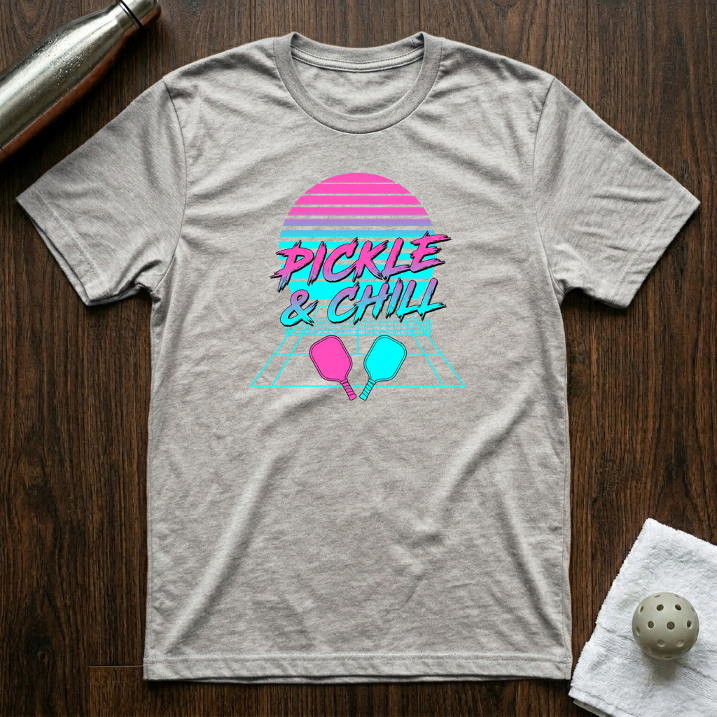 Pickle & Chill Pickleball T-Shirt in Athletic Heather