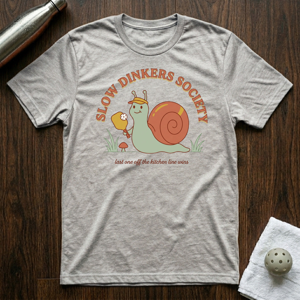 Slow Dinkers Society Pickleball T-Shirt in Athletic Heather