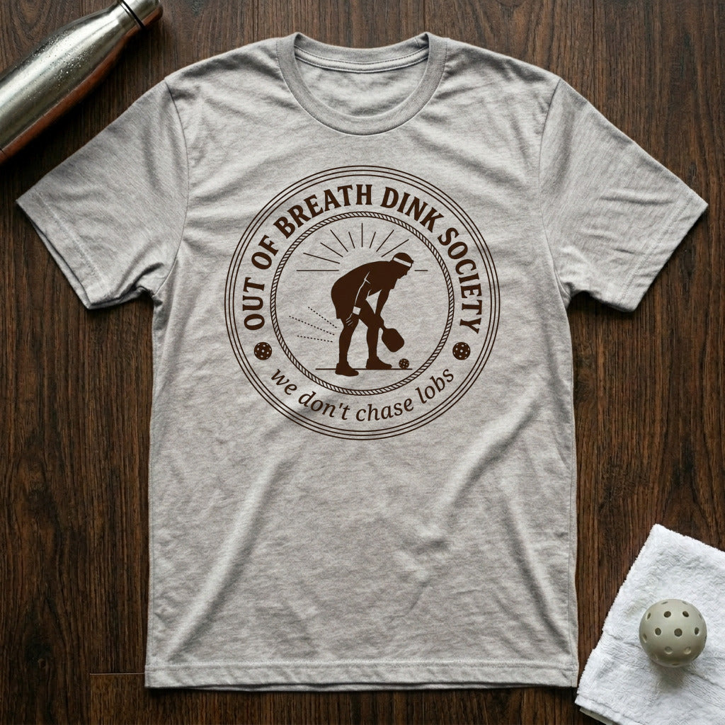 Out of Breath Dink Society Pickleball T-Shirt in Athletic Heather