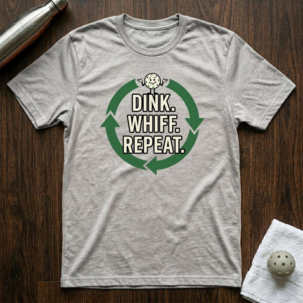 Dink Whiff Repeat Pickleball T-Shirt in Athletic Heather