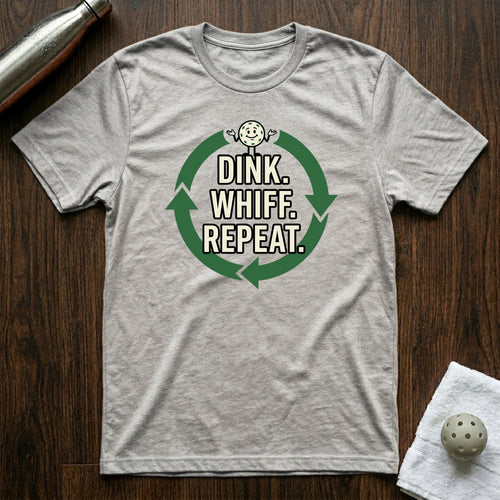 Dink Whiff Repeat Pickleball T-Shirt in Athletic Heather