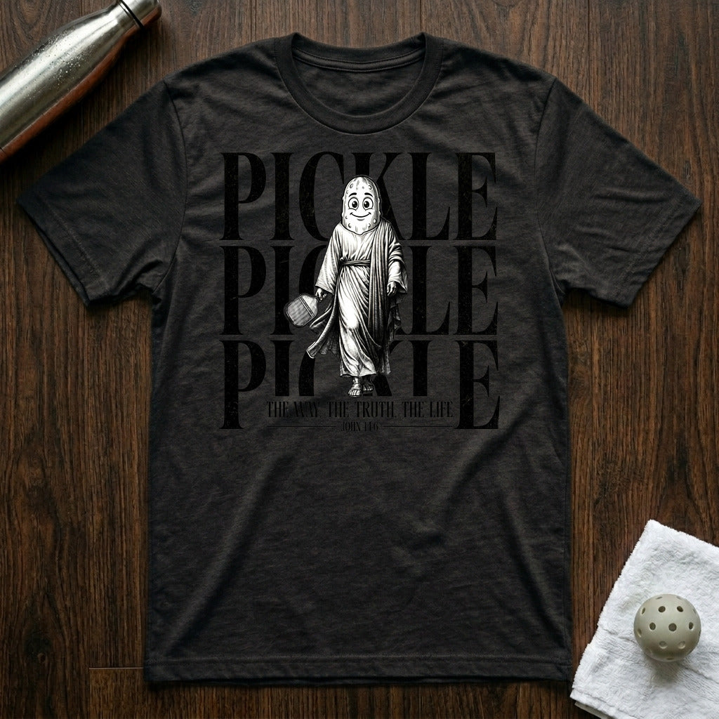 The Way, The Truth, The Life Pickleball T-Shirt in Black Heather