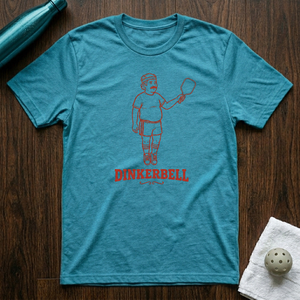 Dinkerbell Pickleball T-Shirt in Heather Aqua