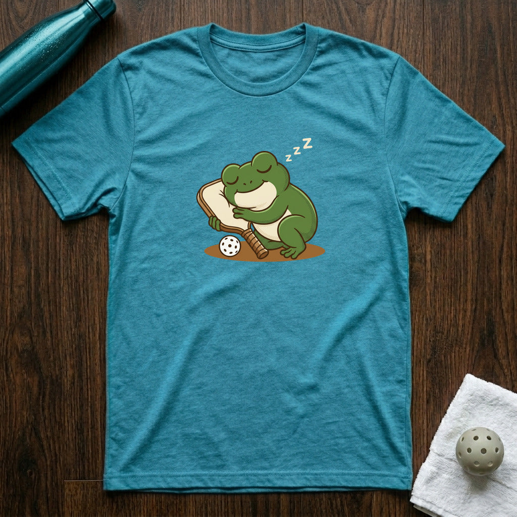 Good Night Paddle Pickleball T-Shirt in Heather Aqua