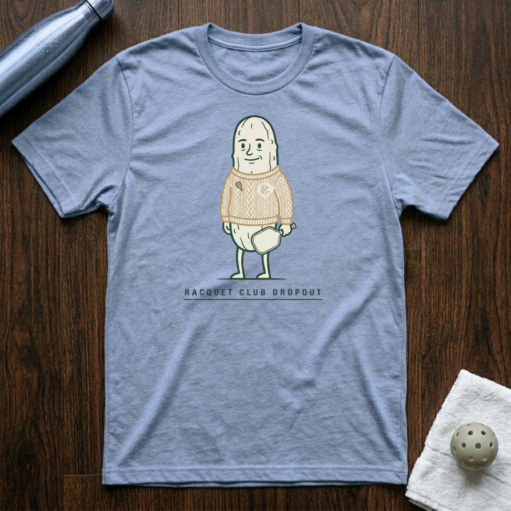 Racquet Club Dropout Pickleball T-Shirt in Heather Carolina Blue