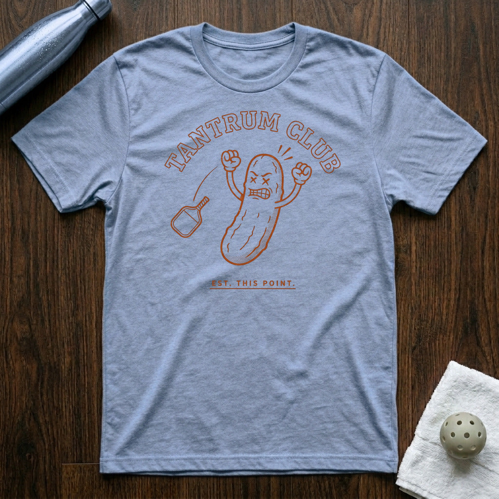 Tantrum Club Pickleball T-Shirt in Heather Carolina Blue