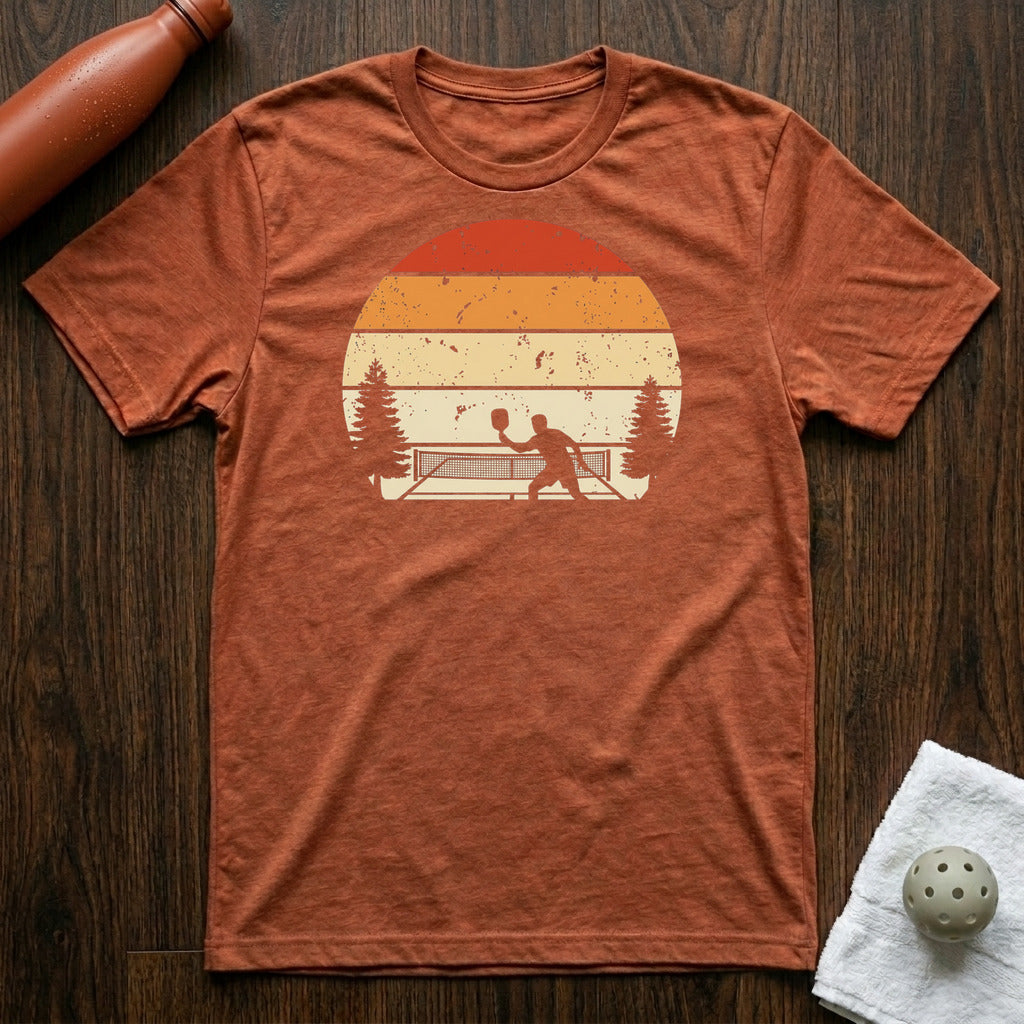 Sunset Pickle'n Pickleball T-Shirt in Heather Clay