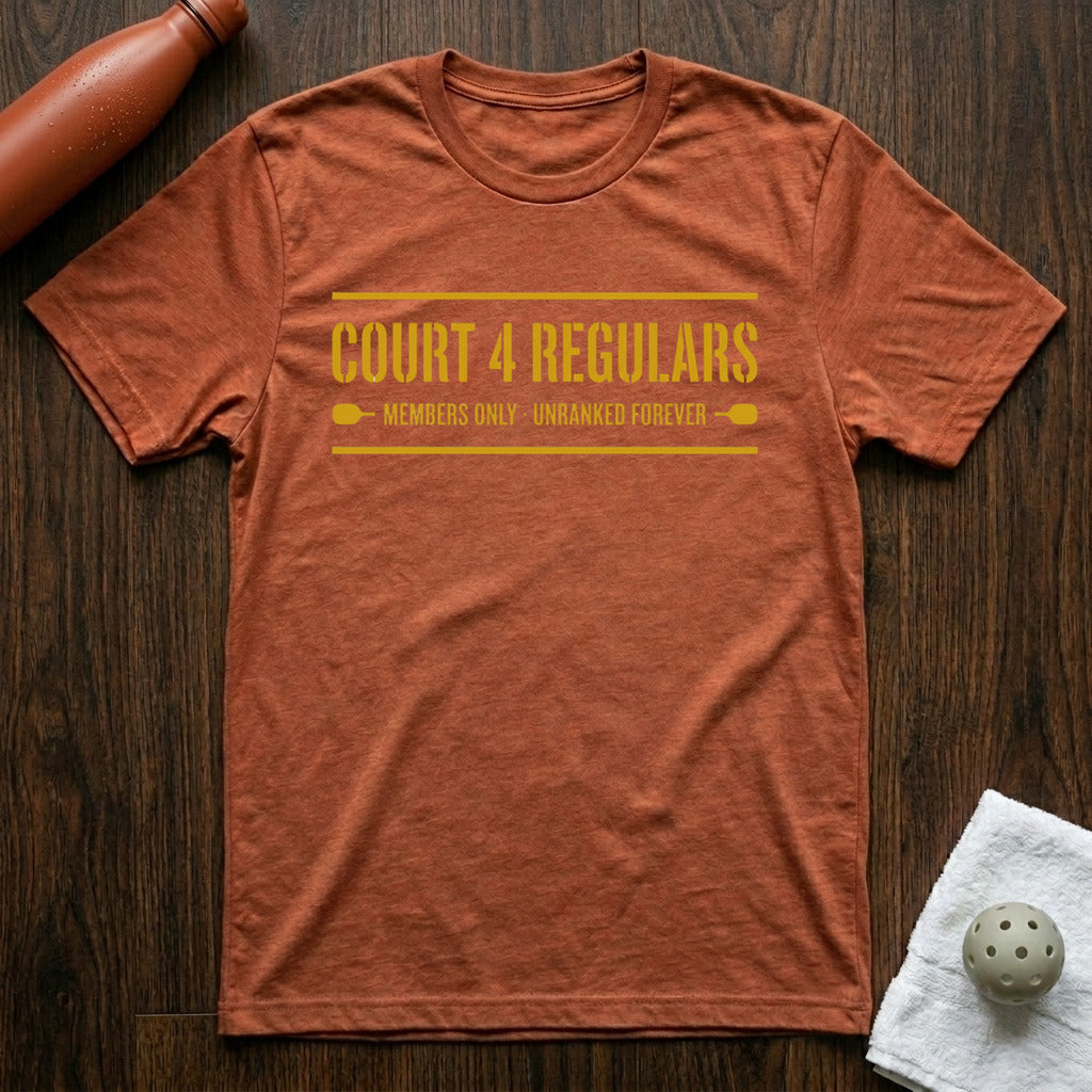 Court 4 Regulars Pickleball T-Shirt in Heather Clay