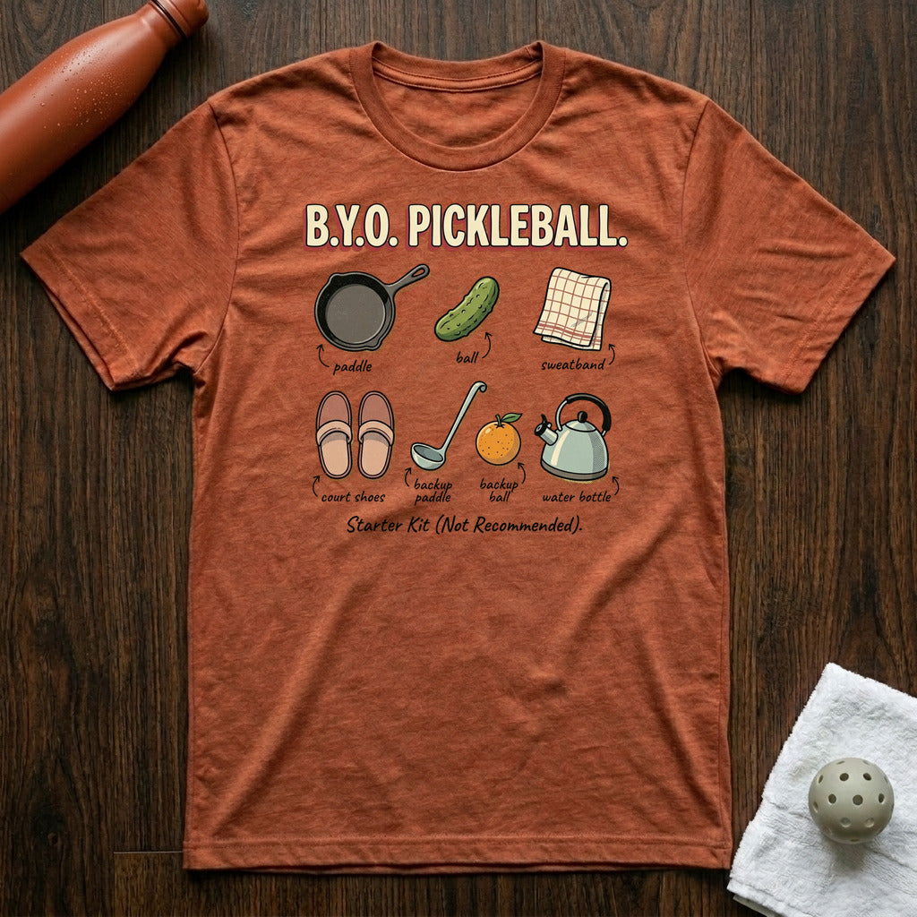 BYO Pickleball T-Shirt in Heather Clay