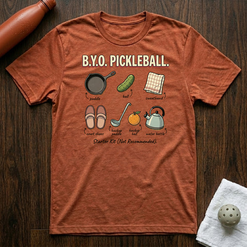BYO Pickleball T-Shirt in Heather Clay