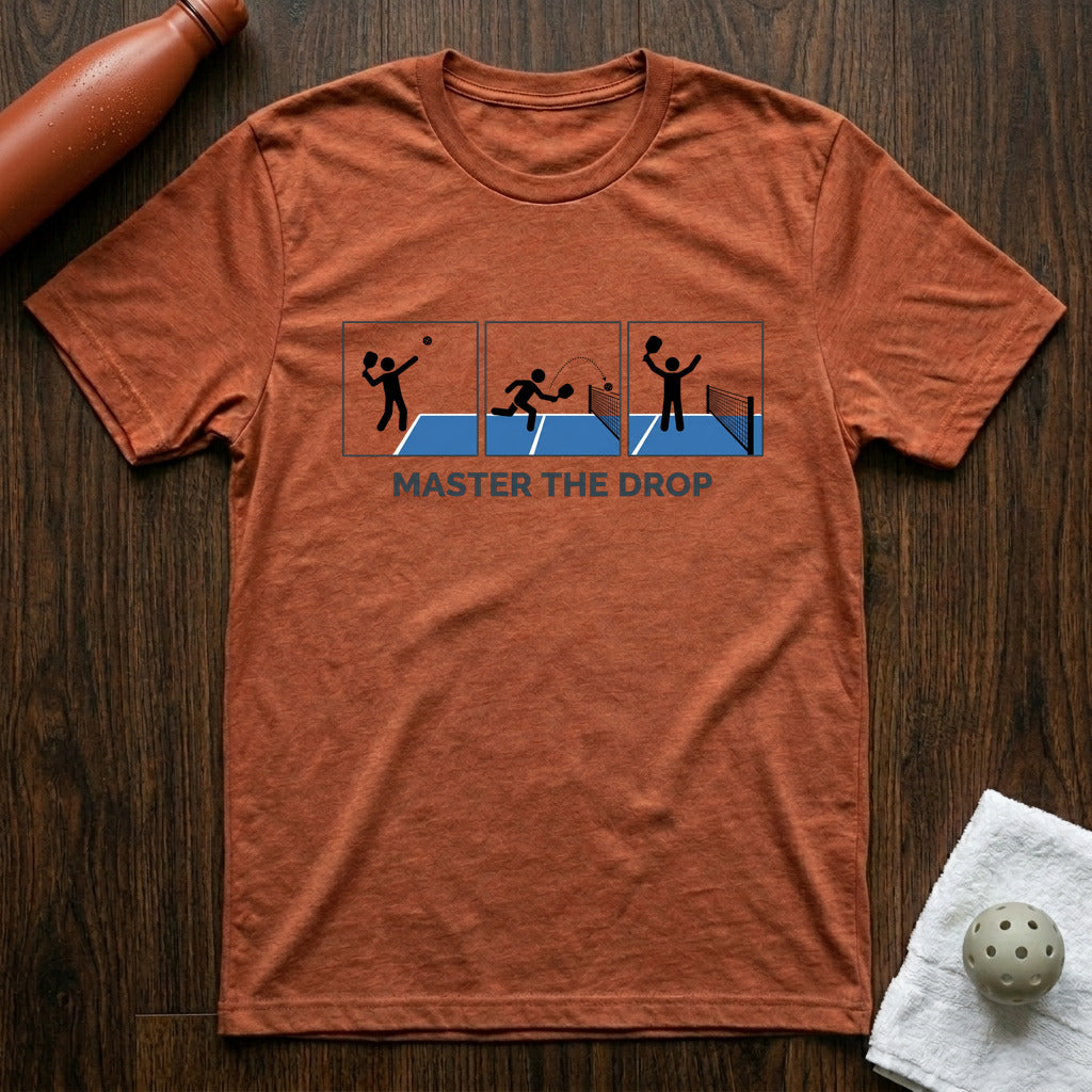 Master The Drop Pickleball T-Shirt in Heather Clay