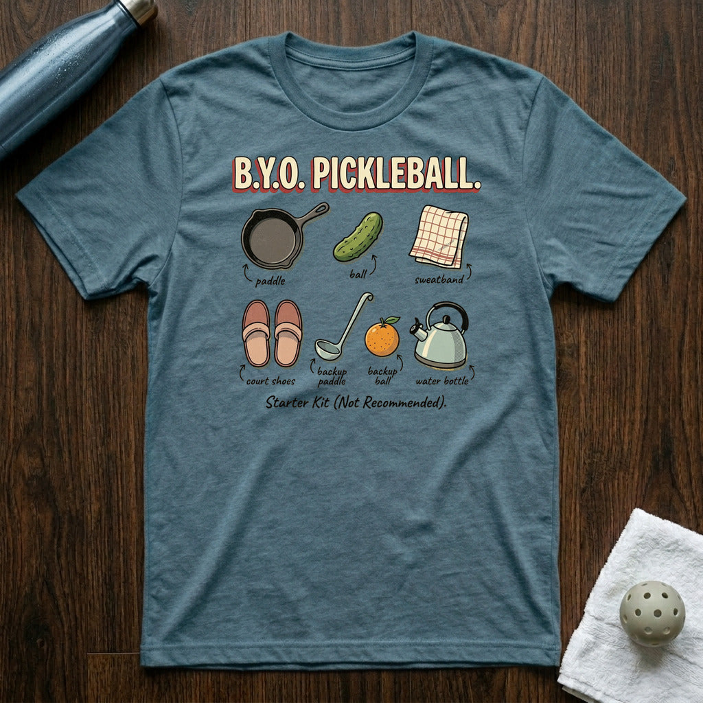 BYO Pickleball T-Shirt in Heather Deep Teal