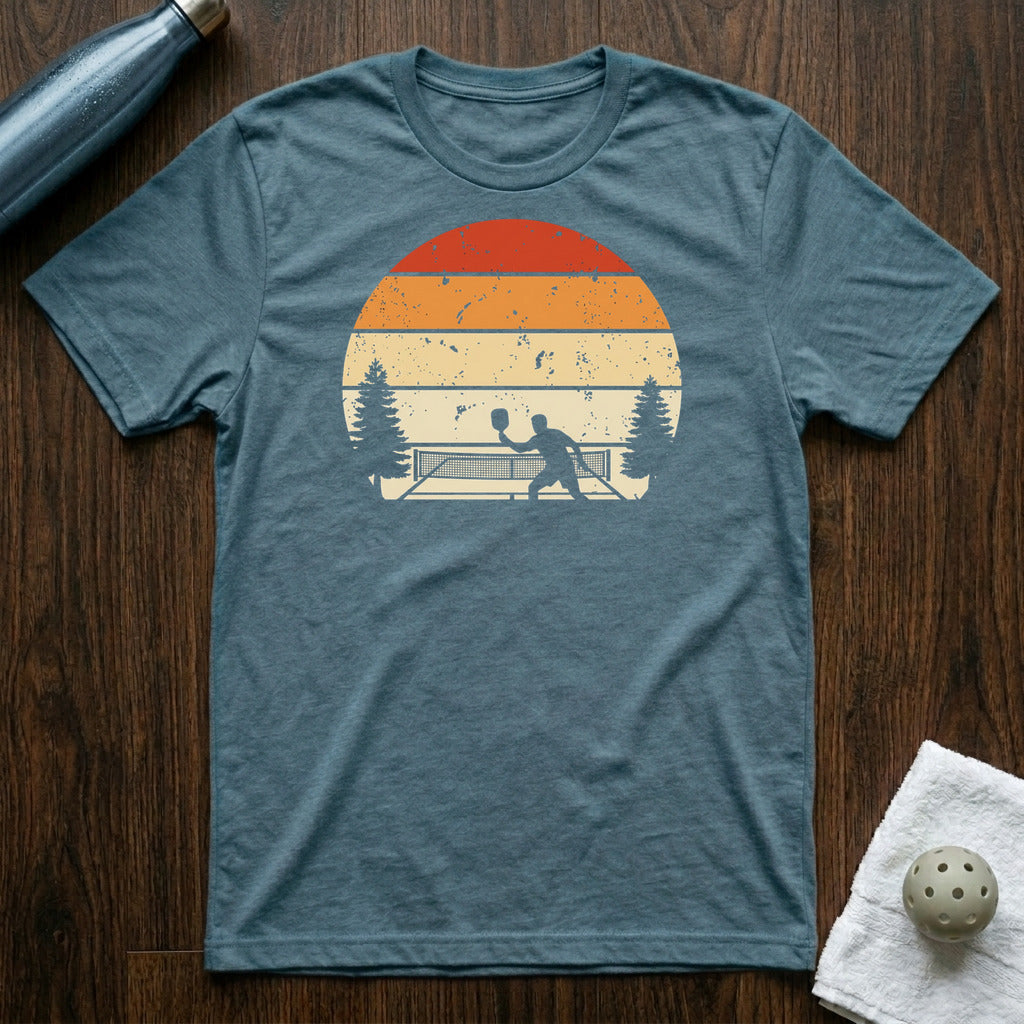 Sunset Pickle'n Pickleball T-Shirt in Heather Deep Teal