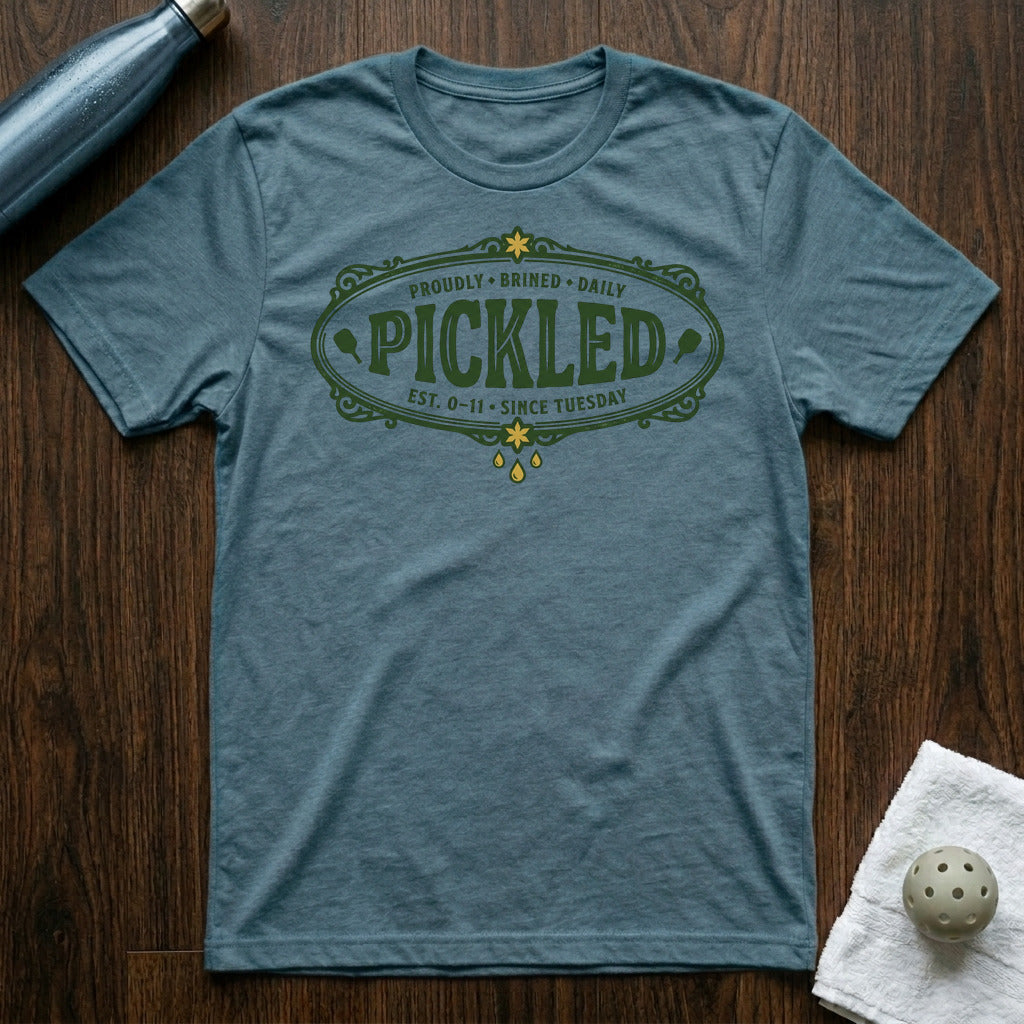 Pickled Pickleball T-Shirt in Heather Deep Teal