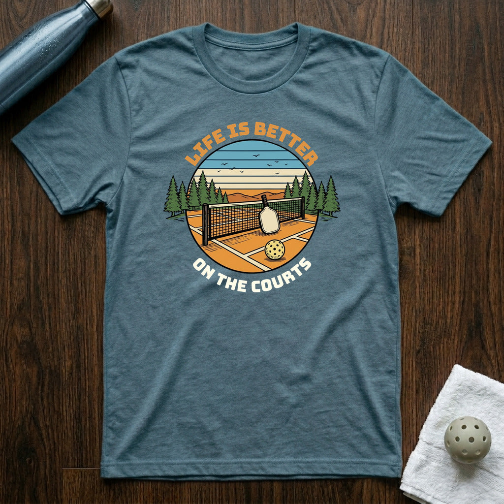 Life Is Better Pickleball T-Shirt in Heather Deep Teal