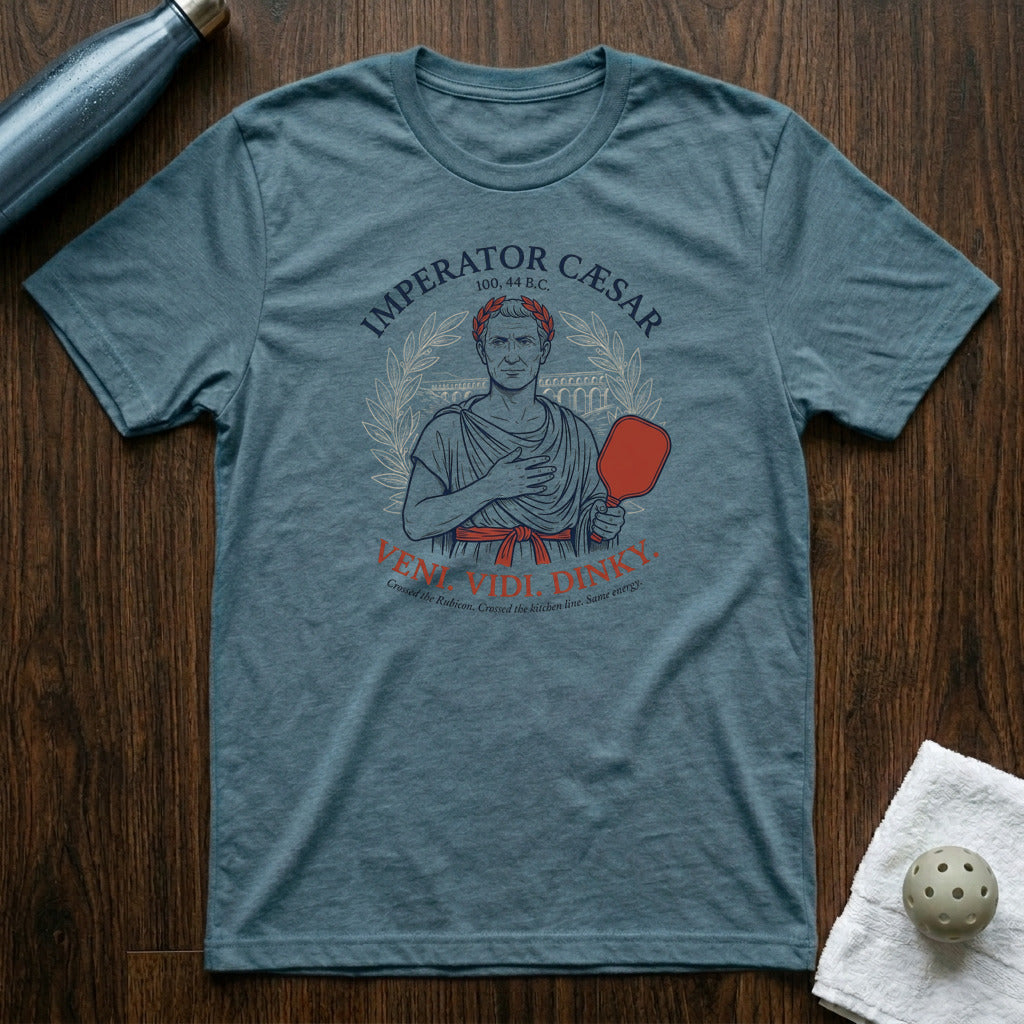 Veni. Vidi. Dinky. Pickleball T-Shirt in Heather Deep Teal