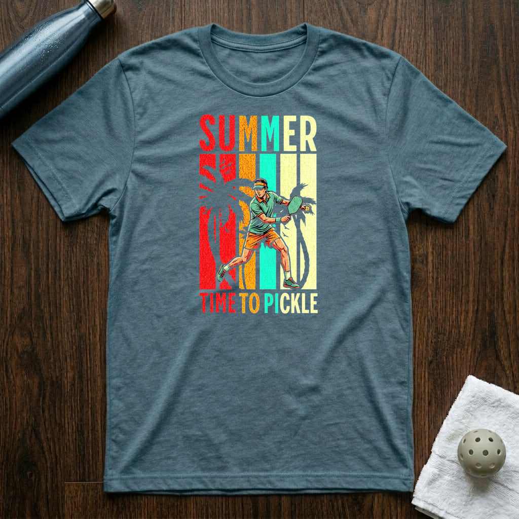 Time To Pickle Pickleball T-Shirt in Heather Deep Teal