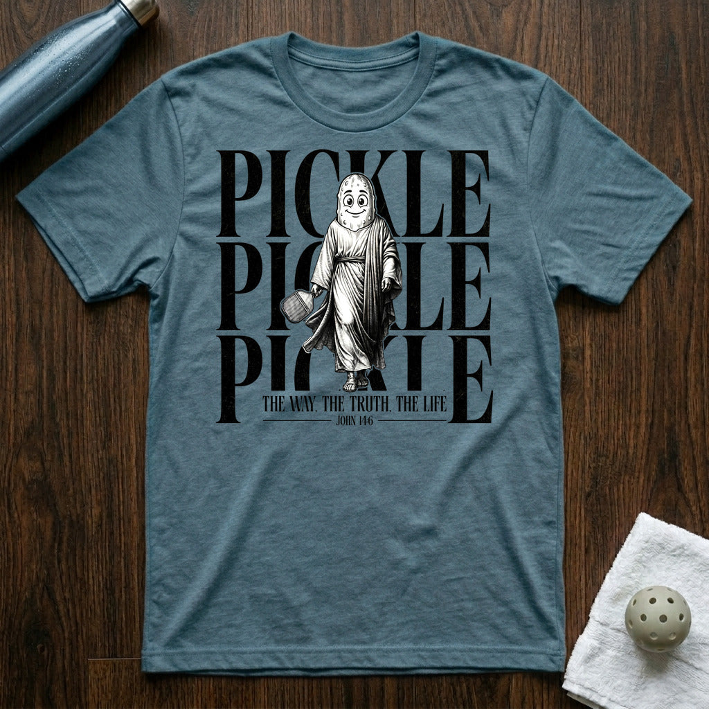 The Way, The Truth, The Life Pickleball T-Shirt in Heather Deep Teal