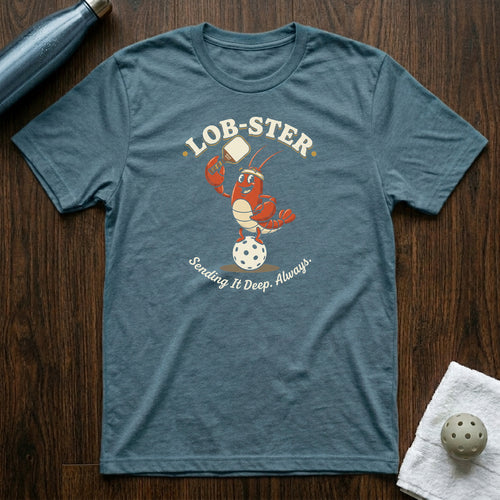Lob-ster Pickleball T-Shirt in Heather Deep Teal