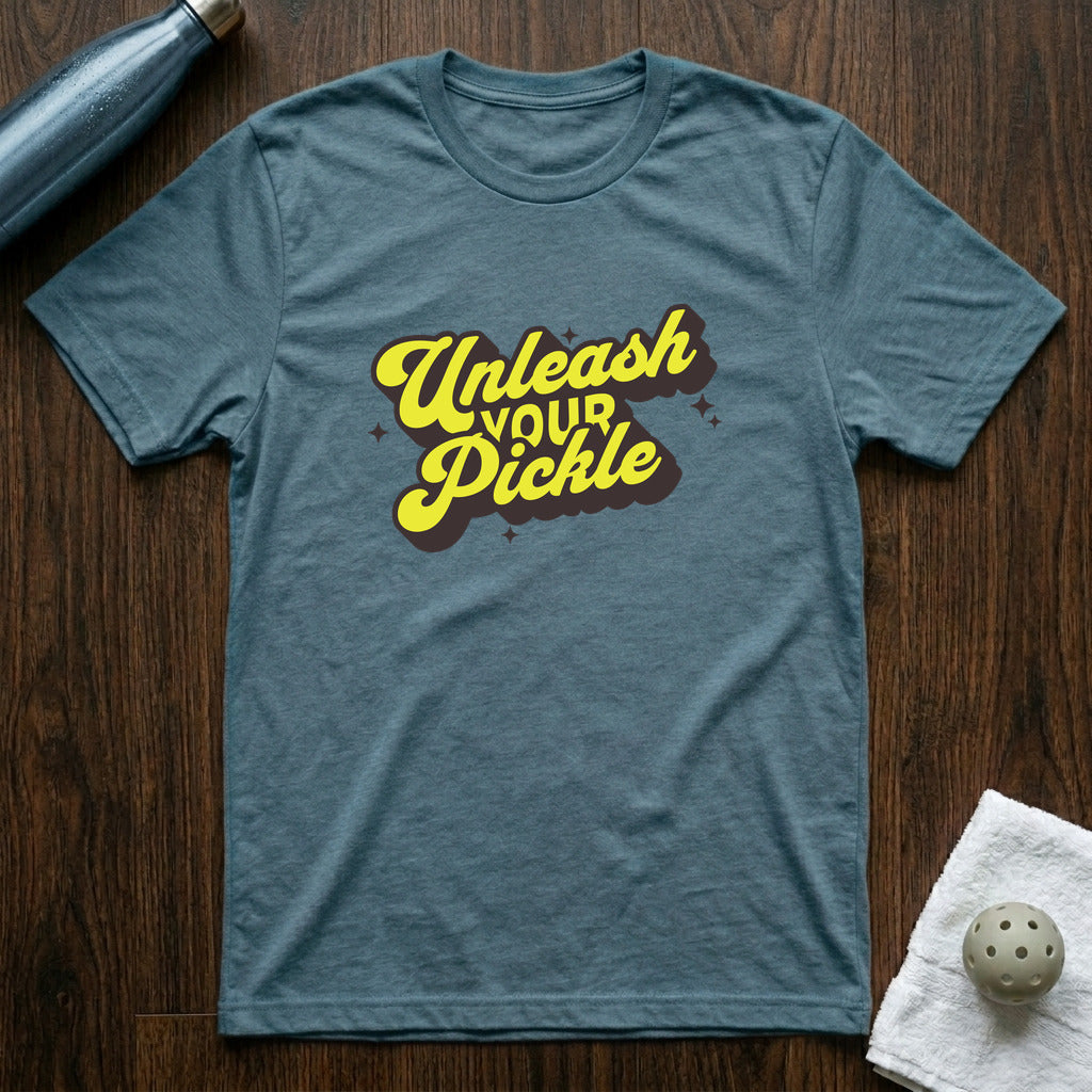 Unleash Your Pickle Pickleball T-Shirt in Heather Deep Teal