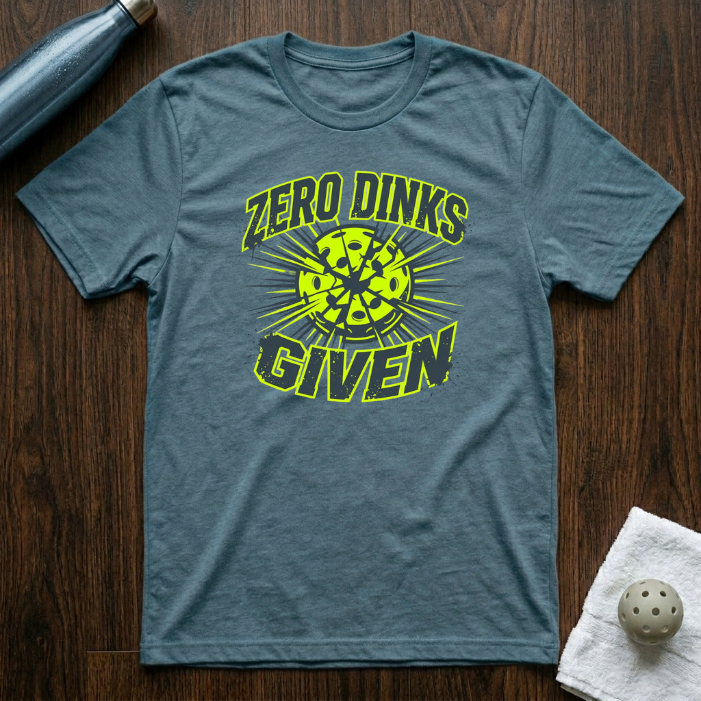 Zero Dinks Given Pickleball T-Shirt in Heather Deep Teal