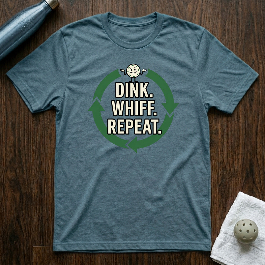 Dink Whiff Repeat Pickleball T-Shirt in Heather Deep Teal