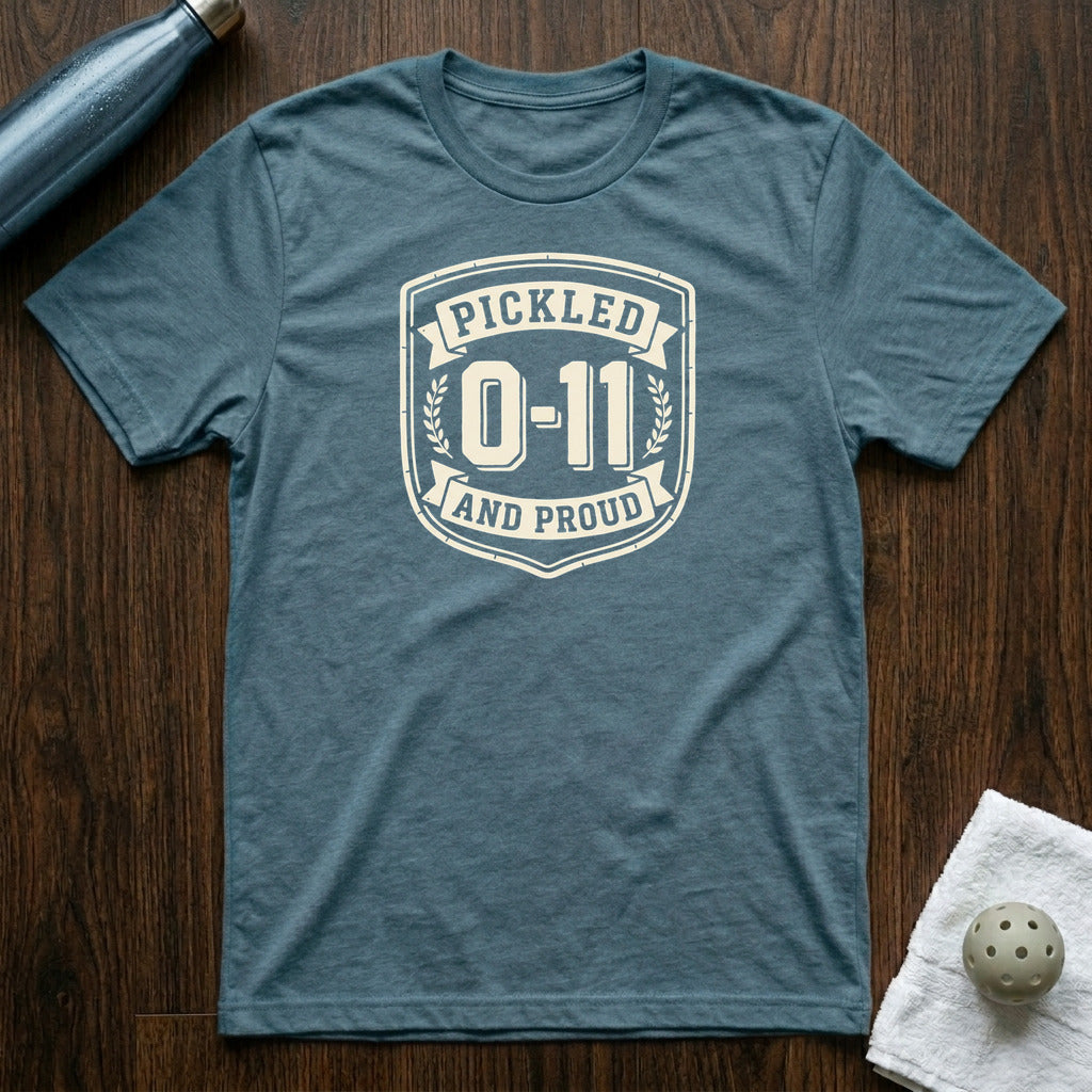 Pickled and Proud Pickleball T-Shirt in Heather Deep Teal