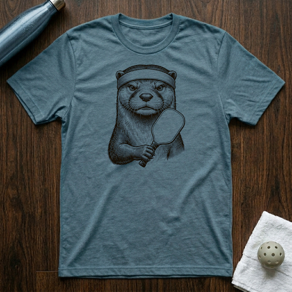 Otter Oh Pickleball T-Shirt in Heather Deep Teal