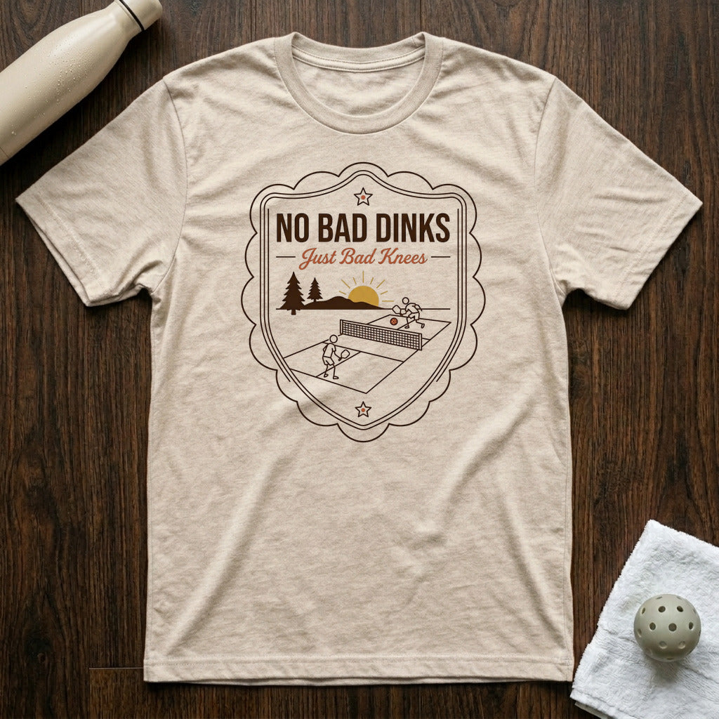 No Bad Dinks Pickleball T-Shirt in Heather Dust