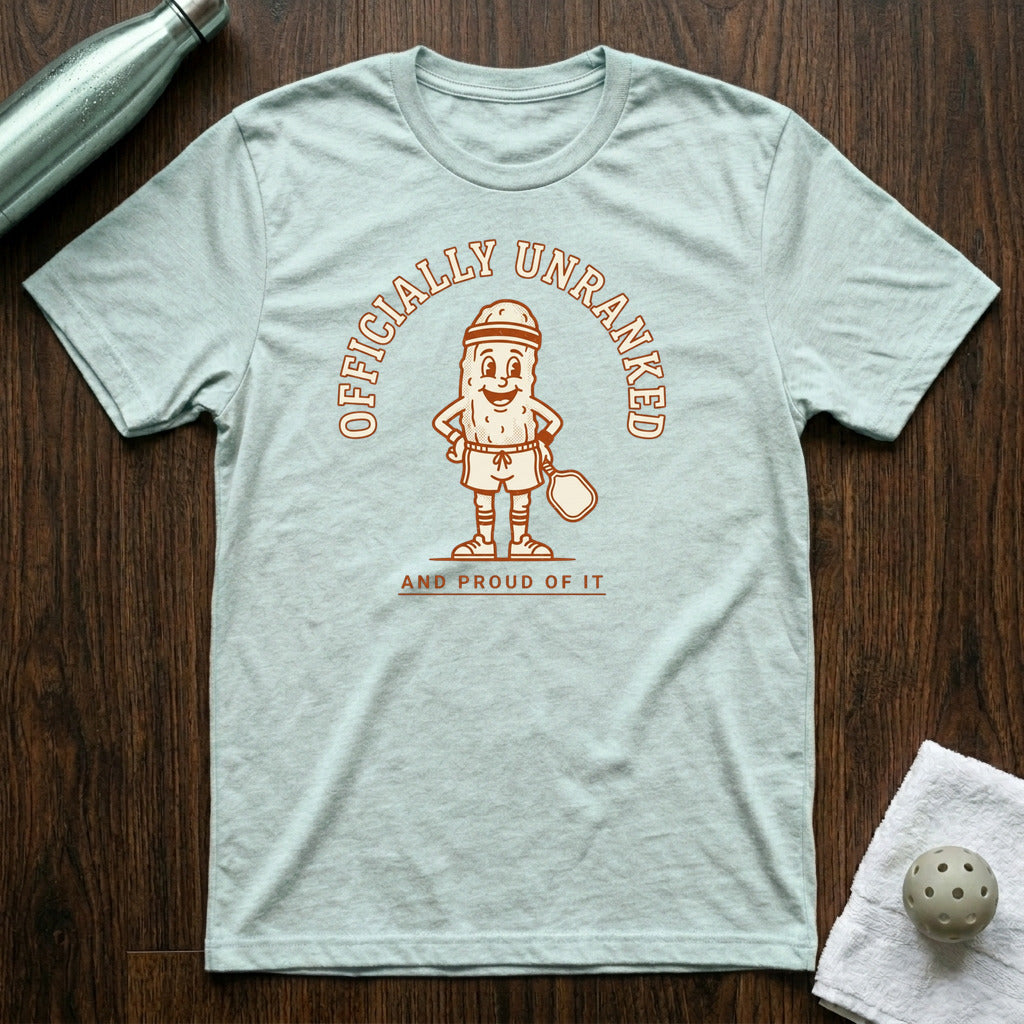 Officially Unranked Pickleball T-Shirt in Heather Ice Blue