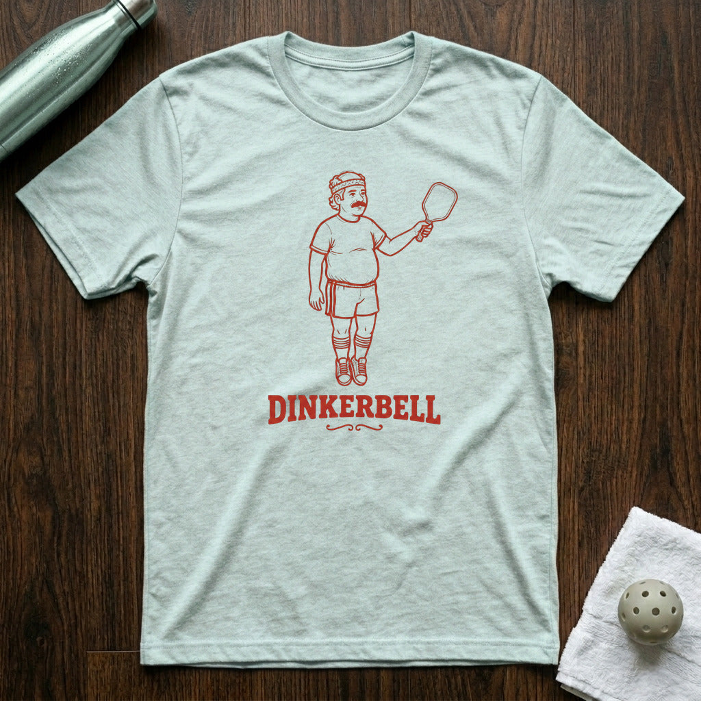 Dinkerbell Pickleball T-Shirt in Heather Ice Blue