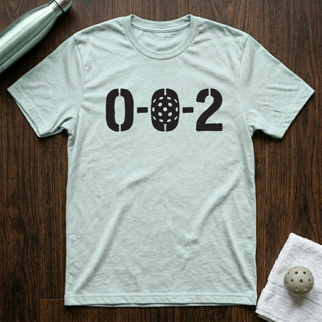 0-0-2 Pickleball T-Shirt in Heather Ice Blue