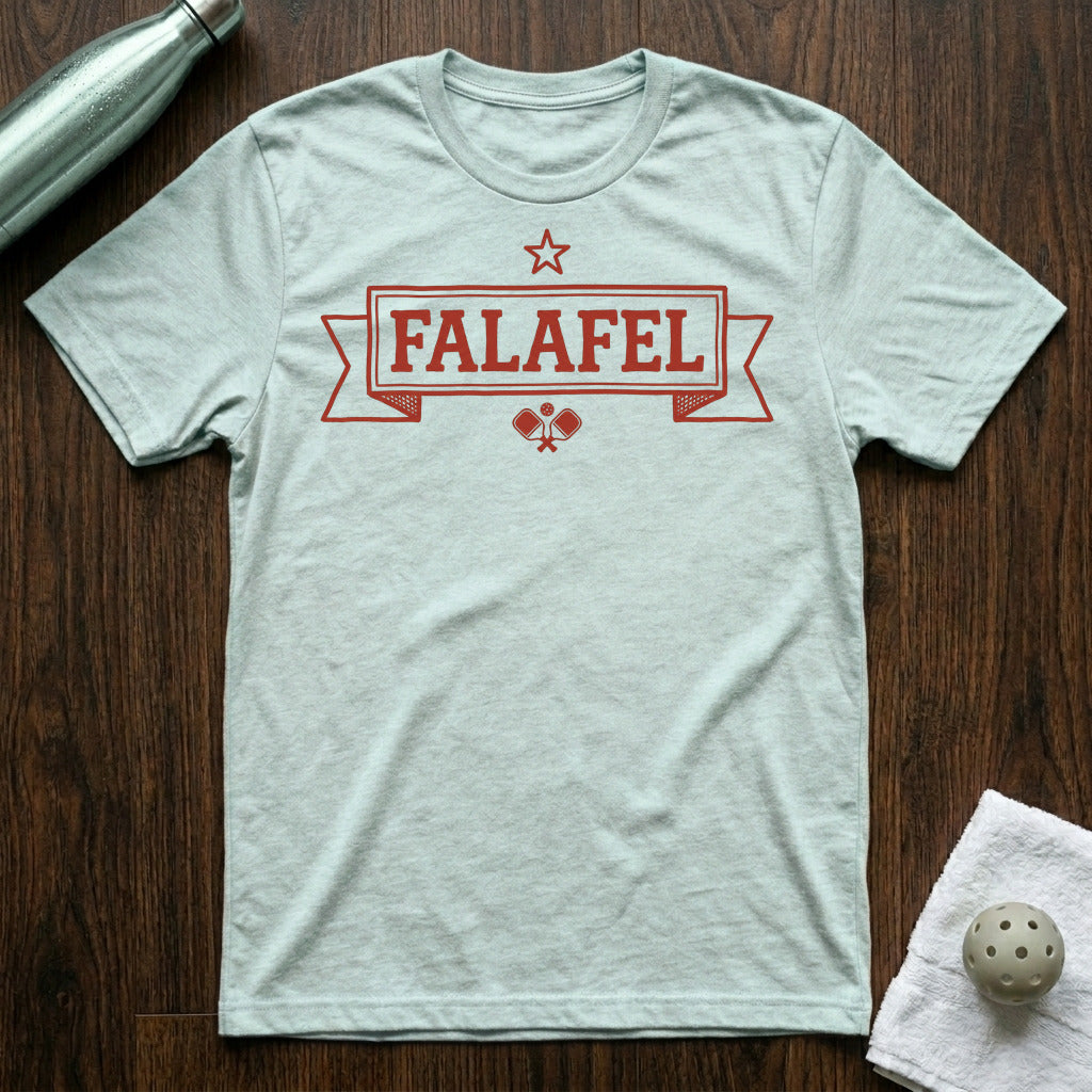 Falafel Pickleball T-Shirt in Heather Ice Blue