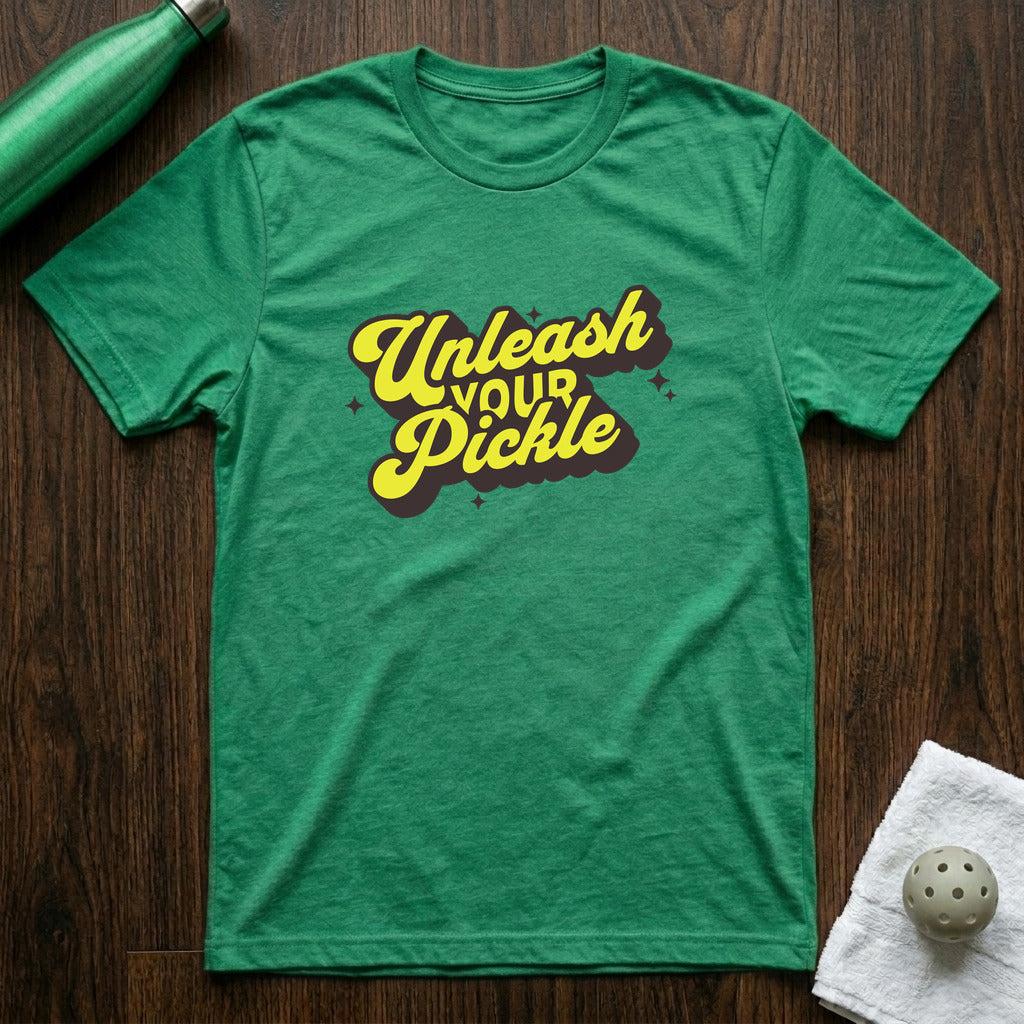 Unleash Your Pickle Pickleball T-Shirt in Heather Kelly