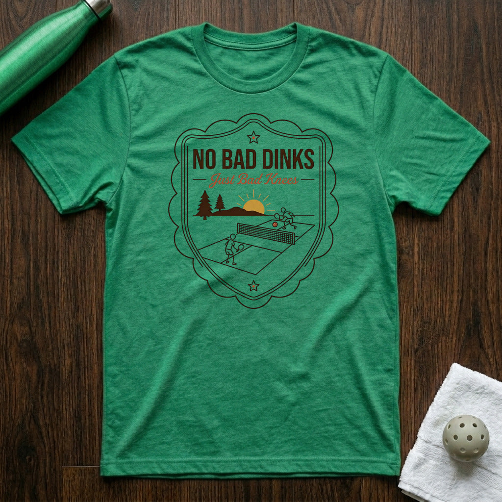 No Bad Dinks Pickleball T-Shirt in Heather Kelly
