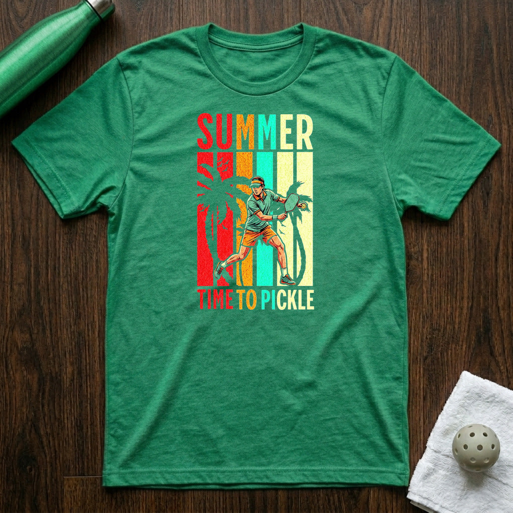 Time To Pickle Pickleball T-Shirt in Heather Kelly