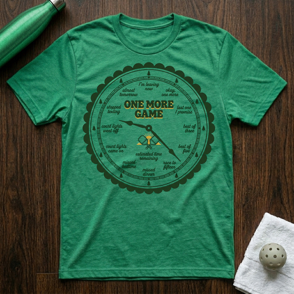One More Game Pickleball T-Shirt in Heather Kelly