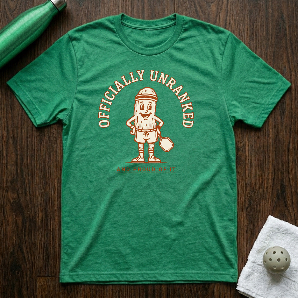 Officially Unranked Pickleball T-Shirt in Heather Kelly