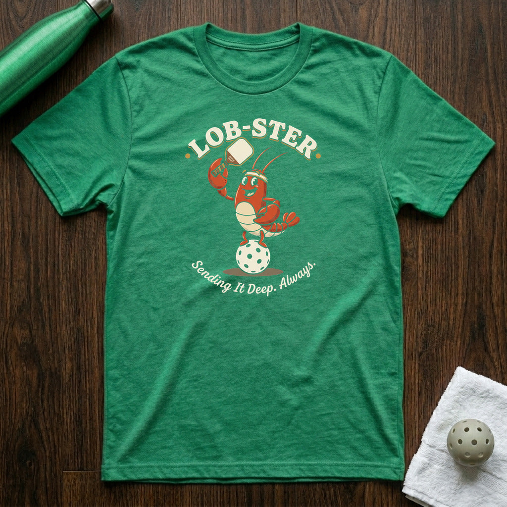 Lob-ster Pickleball T-Shirt in Heather Kelly