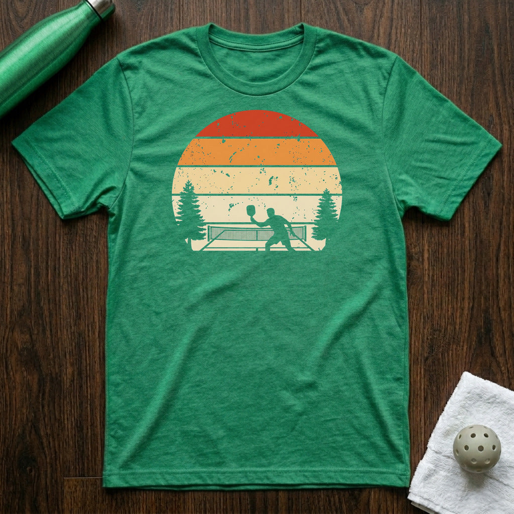 Sunset Pickle'n Pickleball T-Shirt in Heather Kelly