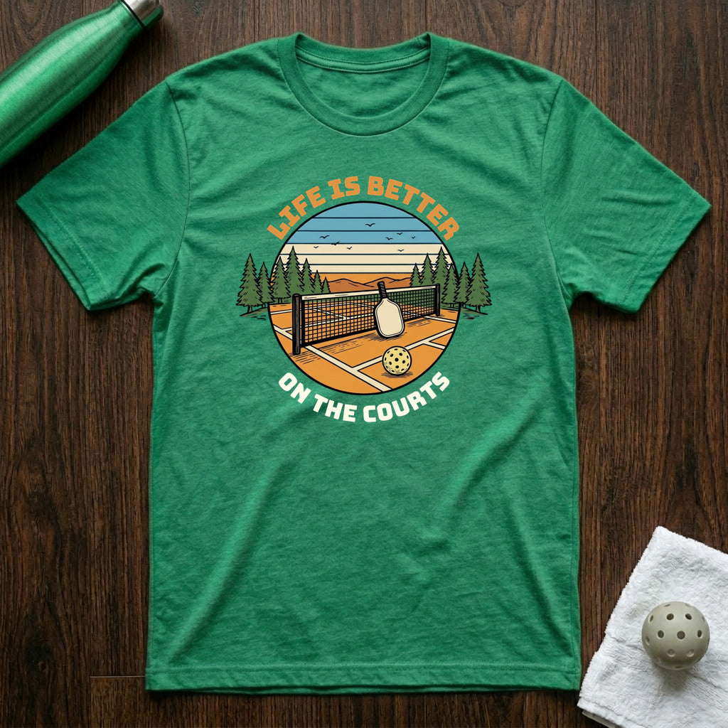Life Is Better Pickleball T-Shirt in Heather Kelly