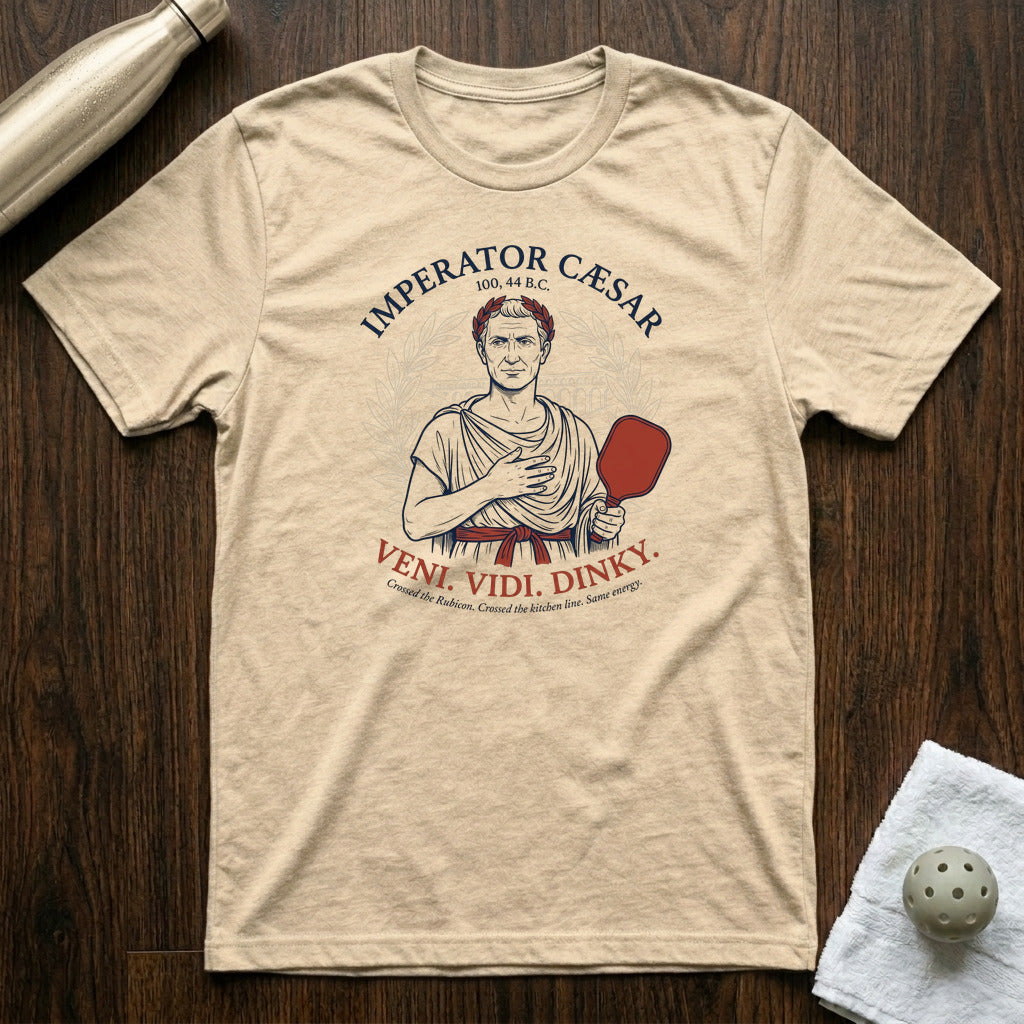Veni. Vidi. Dinky. Pickleball T-Shirt in Heather Natural