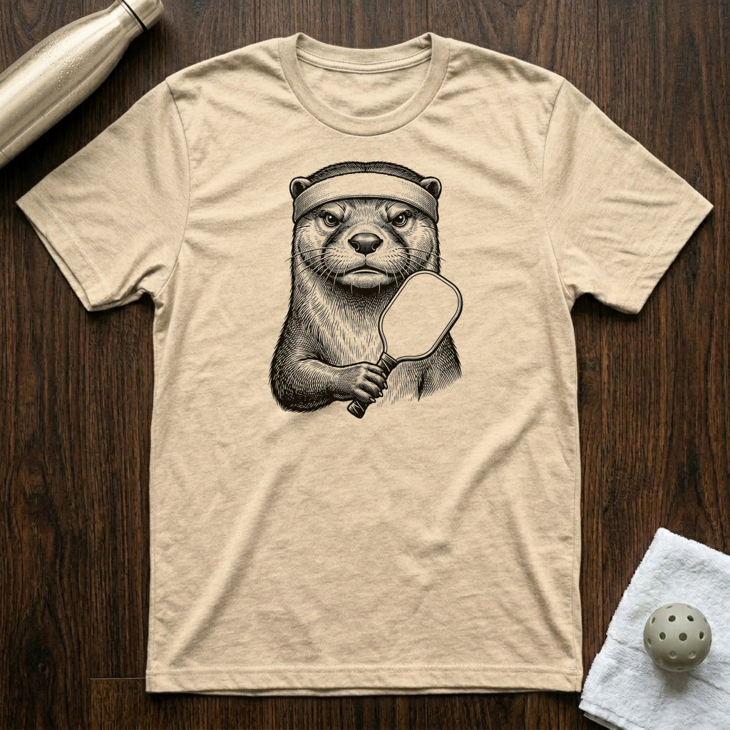 Otter Oh Pickleball T-Shirt in Heather Natural
