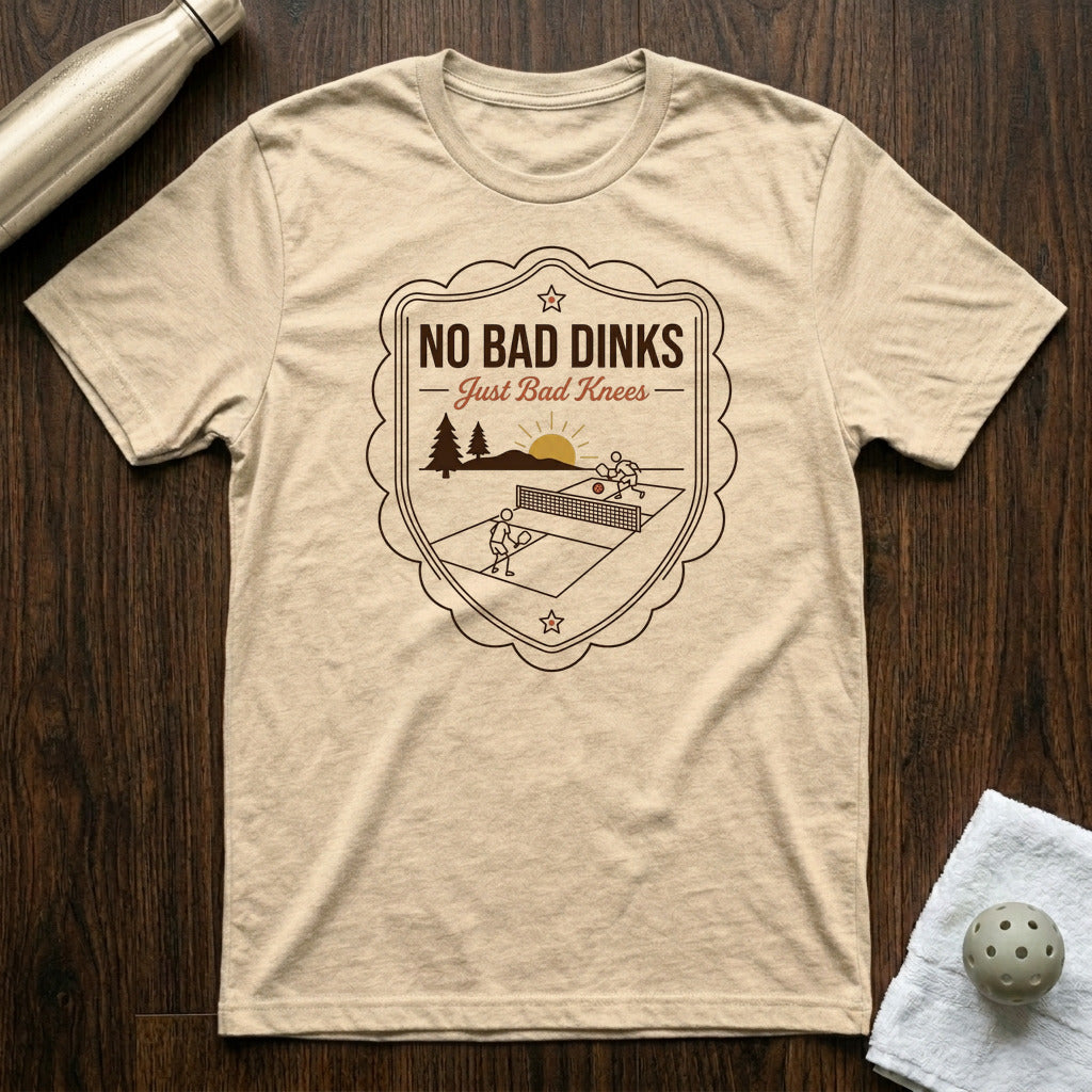 No Bad Dinks Pickleball T-Shirt in Heather Natural