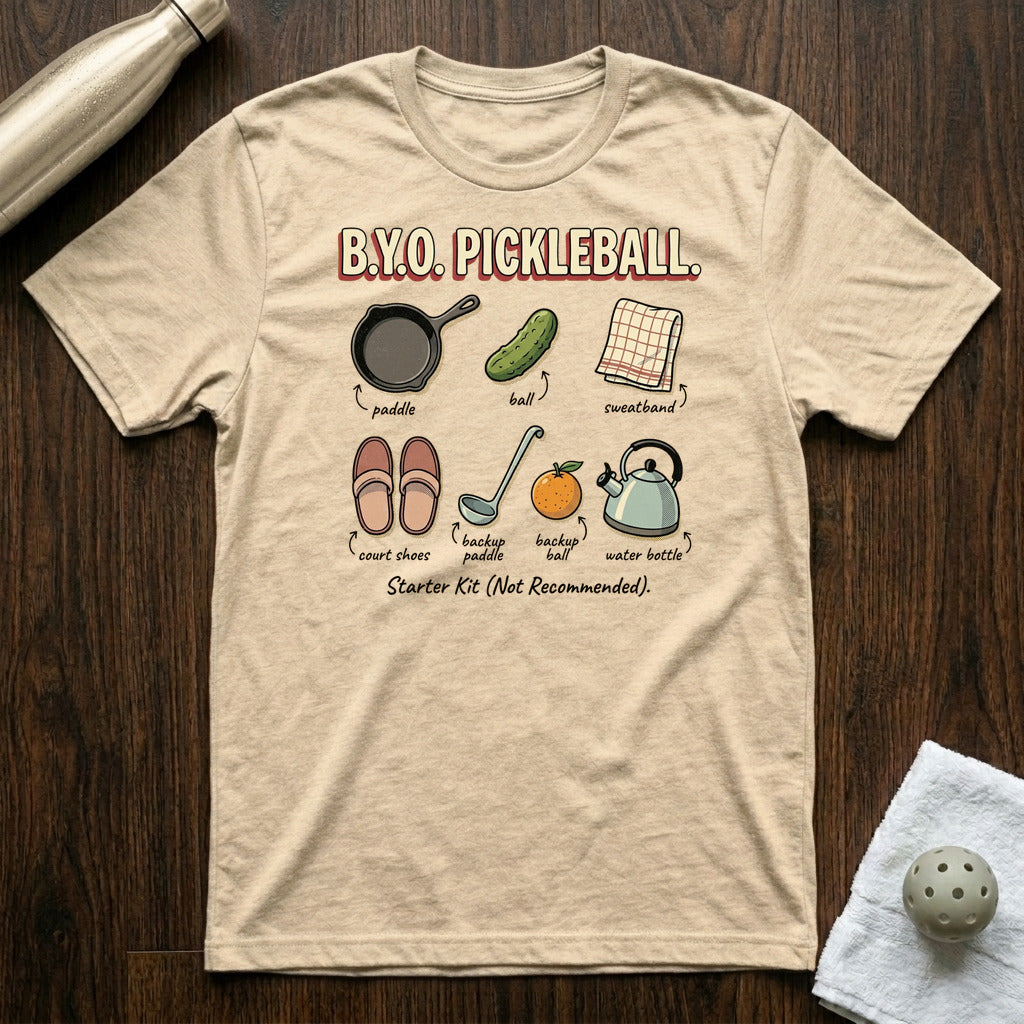 BYO Pickleball T-Shirt in Heather Natural