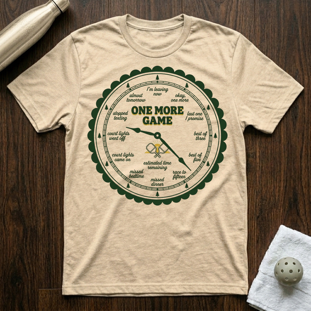 One More Game Pickleball T-Shirt in Heather Natural