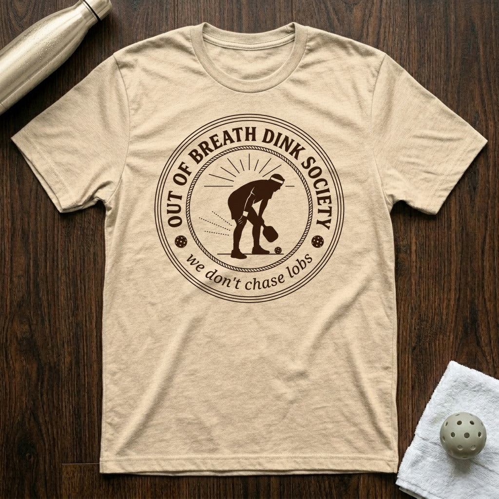 Out of Breath Dink Society Pickleball T-Shirt in Heather Natural