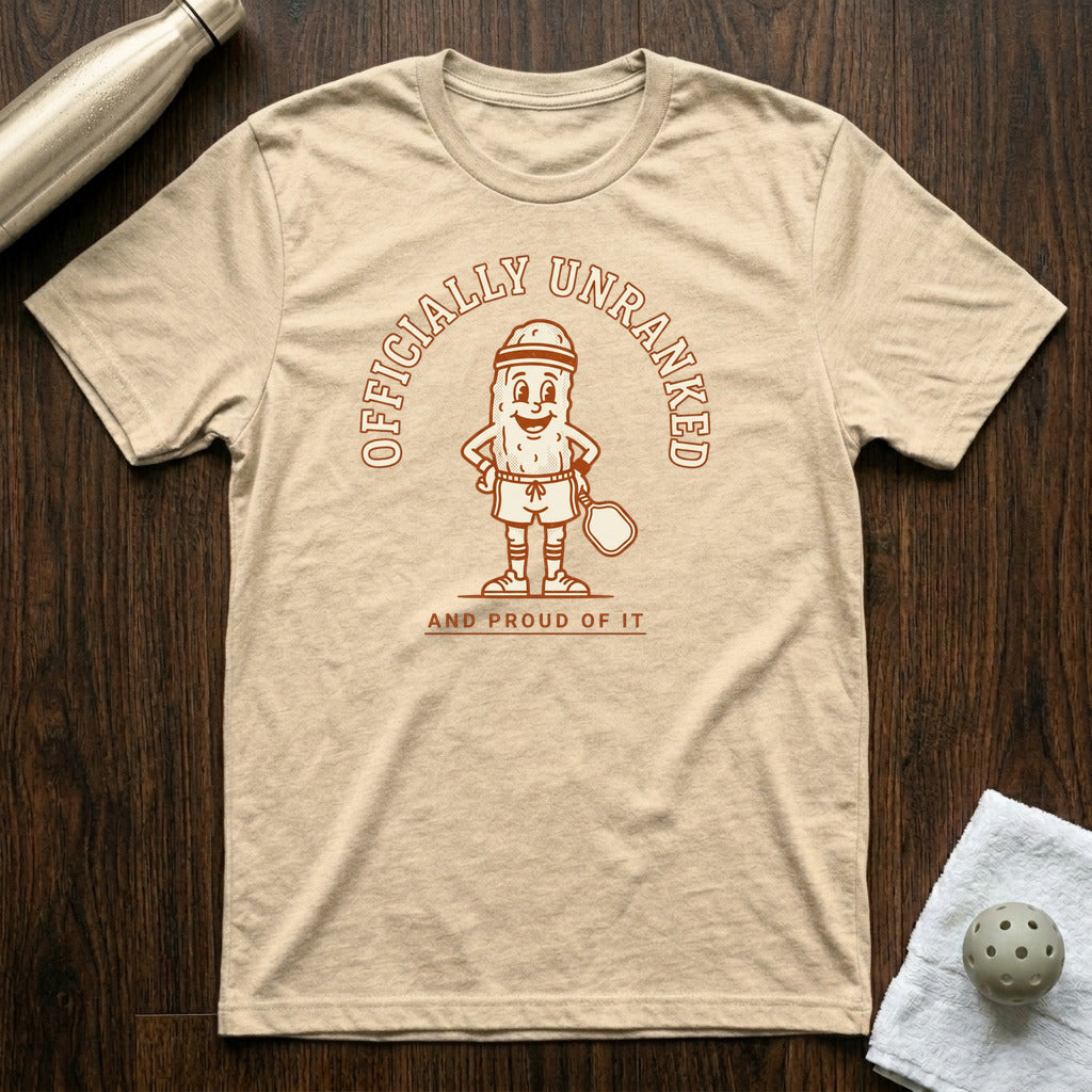 Officially Unranked Pickleball T-Shirt in Heather Natural