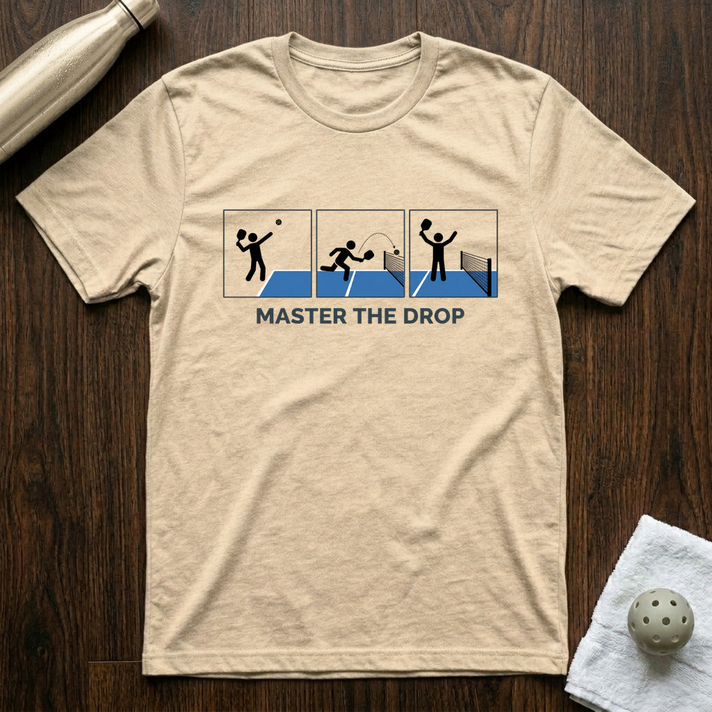 Master The Drop Pickleball T-Shirt in Heather Natural