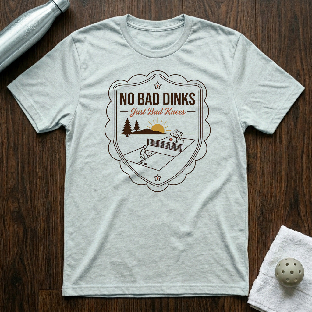 No Bad Dinks Pickleball T-Shirt in Heather Prism Ice Blue